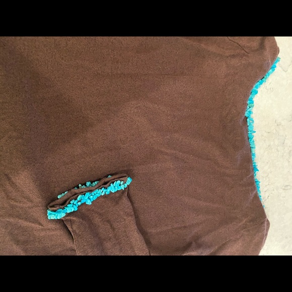 Georgina Brandolini shirt with turquoise beads! - Picture 6 of 6
